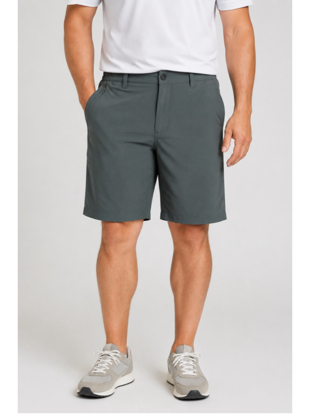 Eddie Bauer Men’s Gray-Green Utility Performance Shorts – Size XL